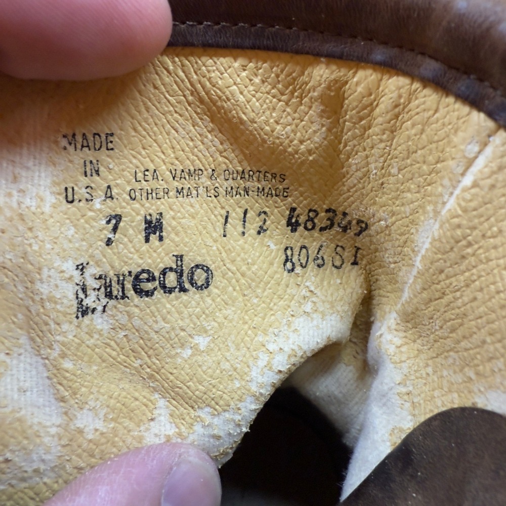 Vtg Laredo Womens Roper Leather Lace Up Western Boots with Kilties Size 7 M - Picture 8 of 10